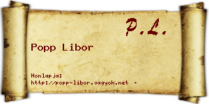 Popp Libor névjegykártya